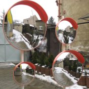 Дорожні дзеркала з козирком різних діаметрів: 450,600, 800,1000мм